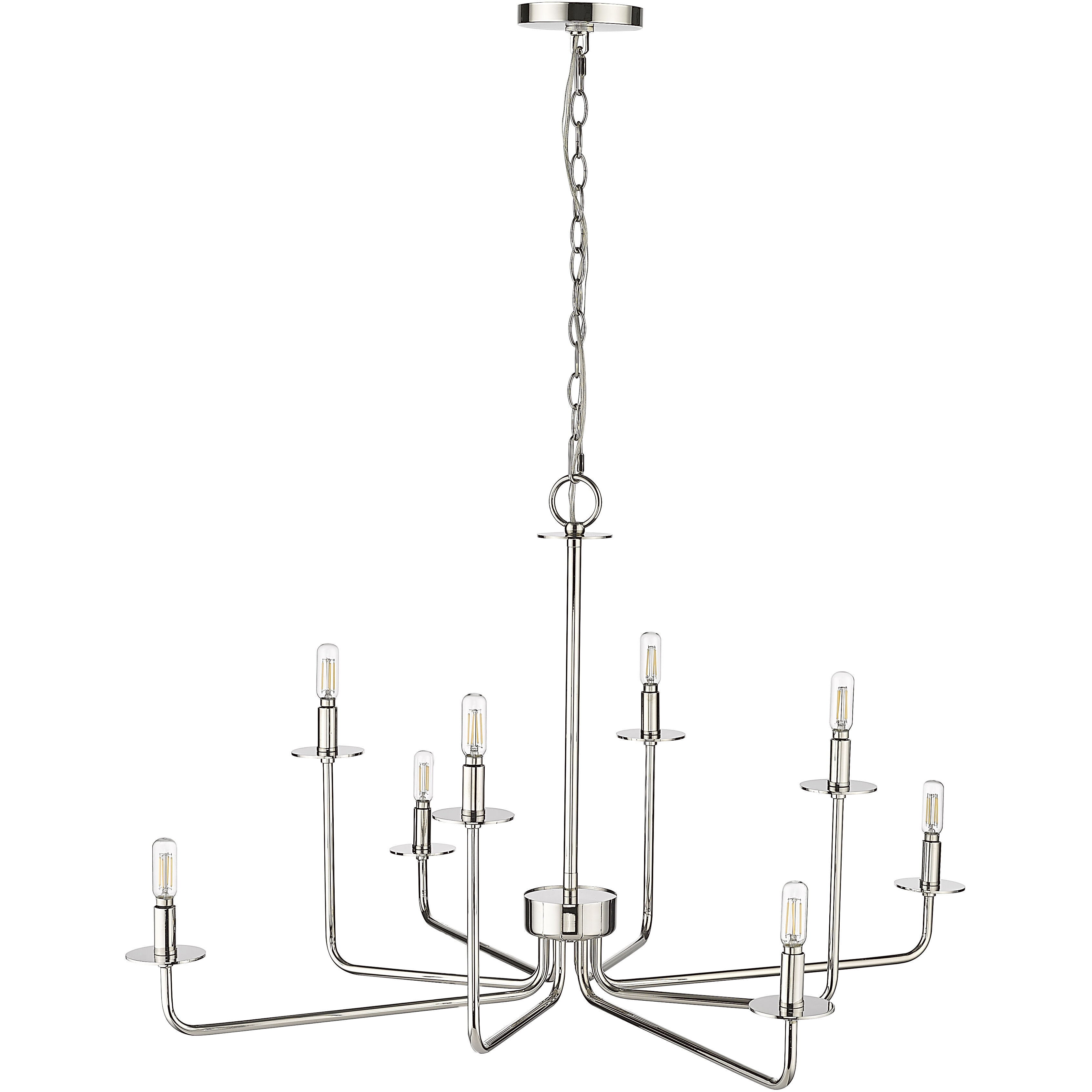Marceline 8 Light 37.85 inch Polished Nickel Chandelier Ceiling Light